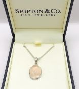 Sterling Silver Rose Quartz Pendant Necklace New With Gift Box