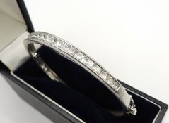 Sterling Silver CZ Gemstone Bangle Bracelet