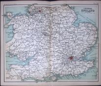 Central England Area Double Sided Antique 1896 Map-13