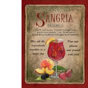 Sangria Authentic Style Cocktail Recipe Large Metal Wall Art