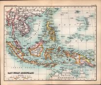East Indian Archipelago Double Sided Victorian Antique 1896 Map. 69
