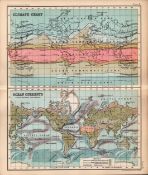 Climate Change Ocean Currents Double Sided Victorian Antique 1898 Map-3