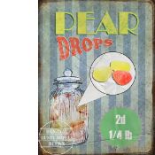 Share Pear Drops Traditional Sweet Shop Favourites Nostalgic Memories Metal Wall Art