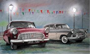 Share Ford Consul and Zephyr Zodiac 1950's Classic British Car Large Metal Art