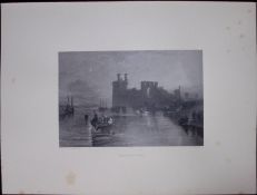 J.M.W Turner Rare “Carnarvon Castle Wales” 1873 Picturesque Views in England-27