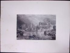 J.M.W Turner Rare “Worcester Castle” 1873 Picturesque Views in England-55