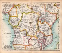 Equatorial Africa Double Sided Victorian Antique 1898 Map. 47