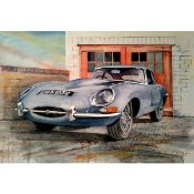 Jaguar E Type 1960's Iconic Nostalgic British Car Large Metal Wall Art