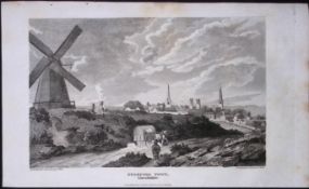Stamford Town Lincs Antique 218 Years-Old Georgian Steel-Engraving-311.