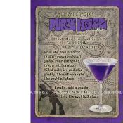 Purple Haze Vintage Retro Style Cocktail Recipe Large Metal Wall Art