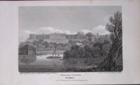 Windsor Castle Antique 225 Years-Old Georgian Steel-Engraving-317.