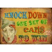 Knock em Down Vintage Traditional Fairground Stalls & Rides Metal Wall Art