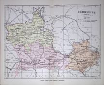 County Of Berkshire 1895 Antique Victorian Coloured Map.