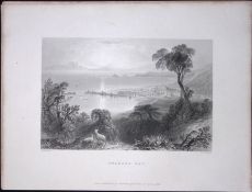 View of Swansea Bay Wales WH Bartlett 1842 Antique Steel Engraving-109