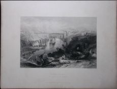 Sunderland View WH Bartlett 183 Years-Old Antique Steel Engraving-56