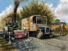 Thornycroft 10 Ton Steam Roller 1920's Lorries Trucks & Vans Metal Wall Art