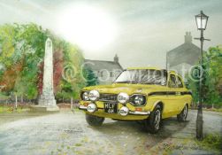 Ford Escort 1970's Mexico MK1 Nostalgic British Car Large Metal Wall Art