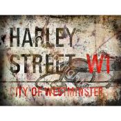Harley Street The Home Of Physicians Iconic London Street Sign Metal Wall Art