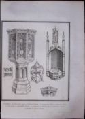 Cornwall South Porch St Austell Church Rare Antique Copper Plate Etching By S Lyons