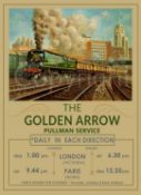Golden Arrow Poster Style Nostalgic Iconic Steam Train Metal Wall Art-