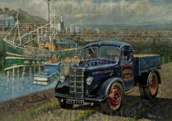 Bedford Two Ton Drop Side 1940's British Lorries Trucks & Vans Metal Wall Art