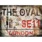 The Oval The Home Of Cricket Iconic London Street Sign Metal Wall Art