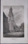 Waltham Cross Herts Antique 218 Years-Old Georgian Steel-Engraving-305