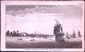 Kent Gravesend Rare 1776 Georgian Copper Plate Antique Engraving -74