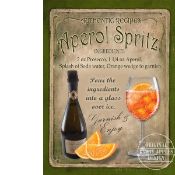 Aperol Spritz Vintage Retro Style Cocktail Recipe Large Metal Wall Art