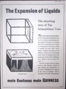Guinness 67 Years-Old Advert 1958 Expansion of Liquids Print: G.E.2985-F.