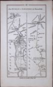 Ireland 245 Years -Old Antique Road Map Dublin to Loughrea Galway-82
