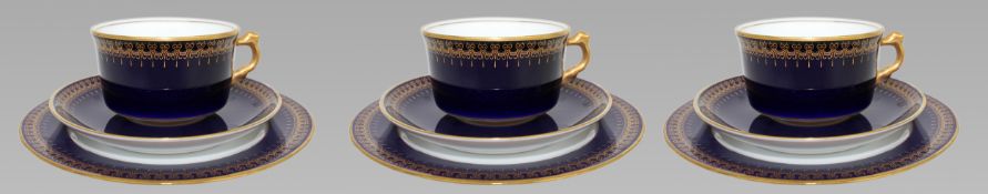 Set of 3 Romanov Collection Cobalt Blue Trios