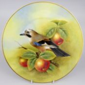 Hand Painted Cabinet Plate by J Smith Worcester