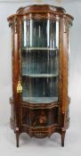 Antique 19th c. French Serpentine Vernis Martin Display Cabinet