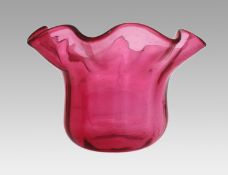 Victorian Cranberry Glass Ruffled Lampshade