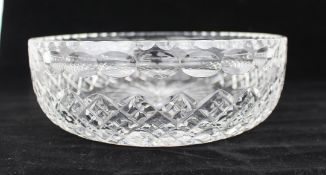 Large Heavy Cut Glass Centrepiece Fruit Bowl