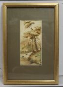 Early 20th Century Watercolour – Tree by River Bank
