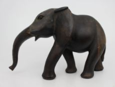 Vintage Hand-Carved Wooden Elephant