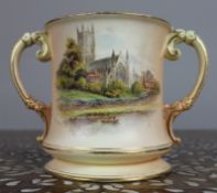 Large Royal Worcester Loving Cup Worcester Cathedral c.1902