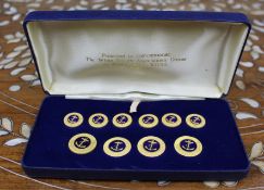 Cased Traditional Royal Navy Blazer Buttons – HMS Ark Royal, 1987