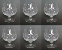 Set of 6 Stuart Beaconsfield Cut Brandy Glasses
