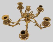 Ornate Gilt Metal Girandole Candle Holders