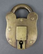 Early 20th c. Solid Brass Industrial Padlock – Walsall, Dated 1915