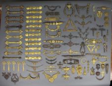 Large Collection of Vintage Brass Furniture Mounts & Decorative Appliqués