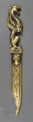 Vintage Dragon Form Brass Paper Knife Letter Opener
