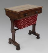 William IV Rosewood Card & Works Table