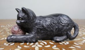 Antique Bretby Pottery Cat with Ball of Wool (Model 1518)