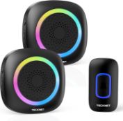 Wireless Doorbell With 2 Portable Receivers