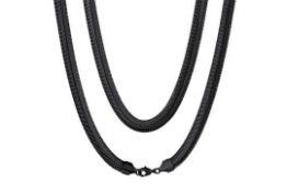 6 x 8mm 22 Inches Black Colour Hip Hop Necklaces L14a