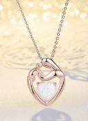 12 x Mother Child Stainless Steel Rose Gold Heart